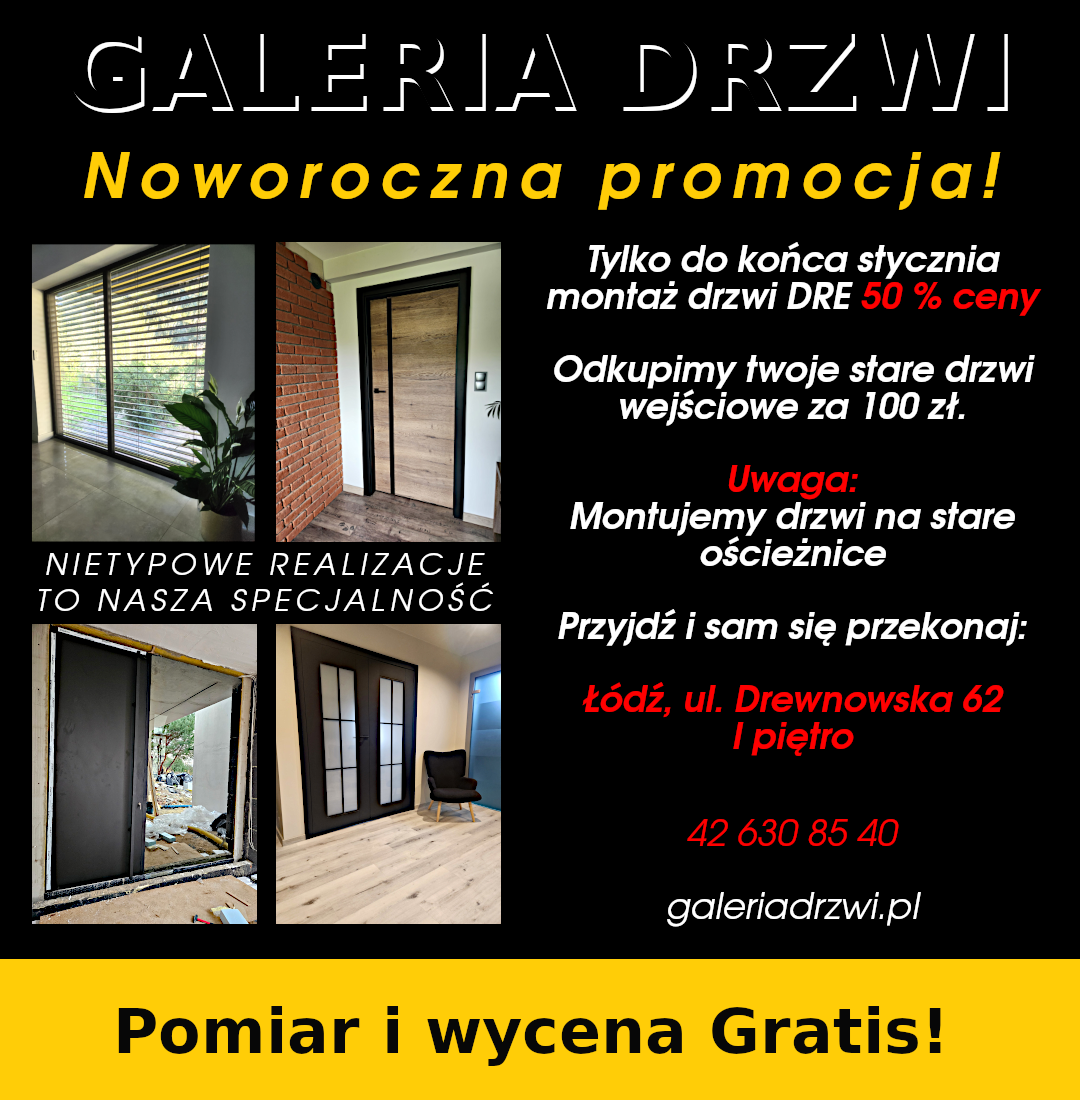 Noworoczna promocja. Galeria Drzwi Łódź.